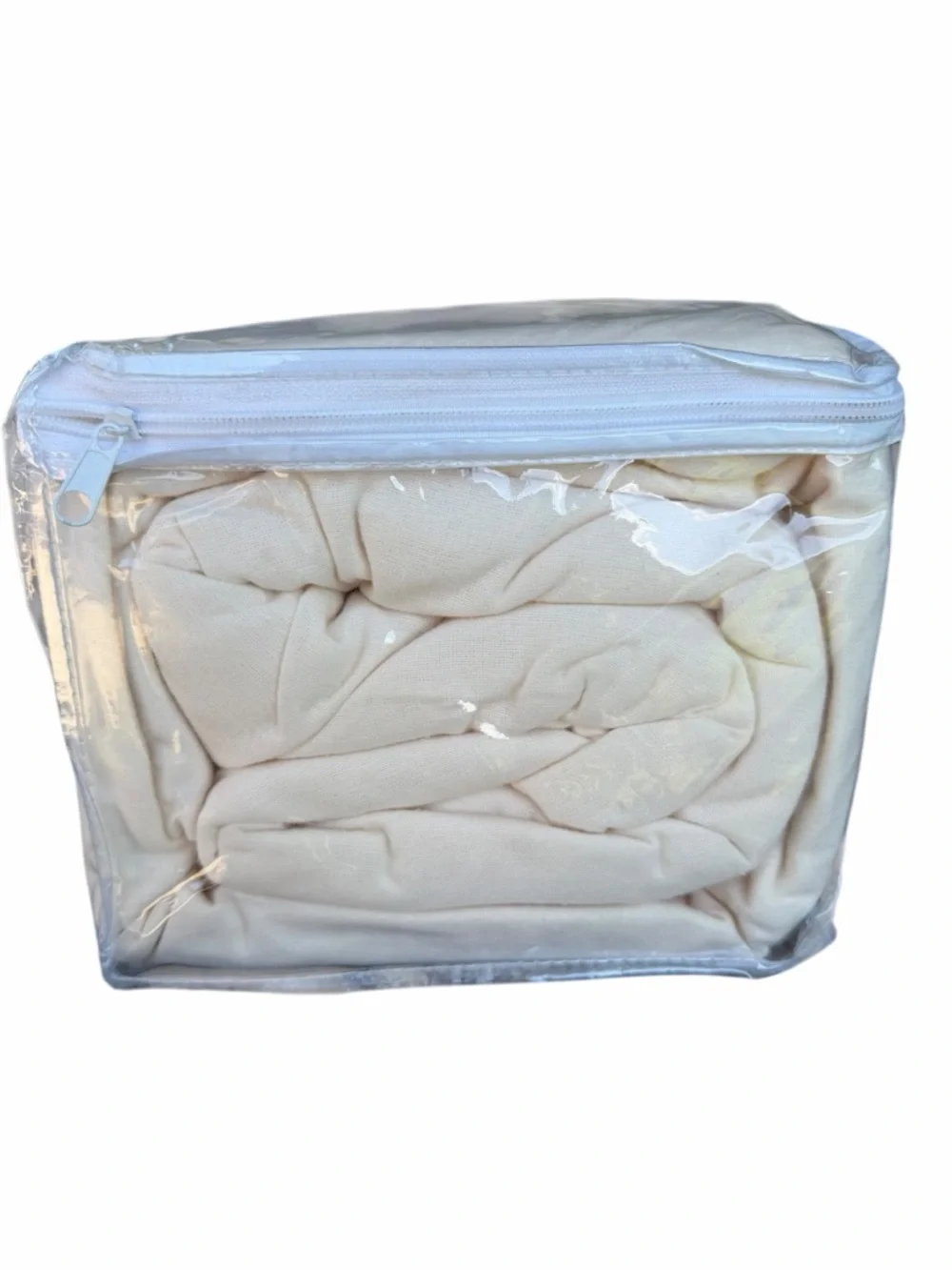 100% Turkish Cotton Queen Size 4-Piece Flannel Sheet Set Pristine Ivory NIP